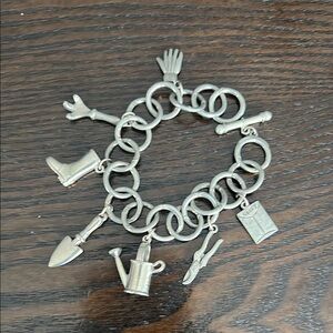 Charming Silver Gardening Bracelet